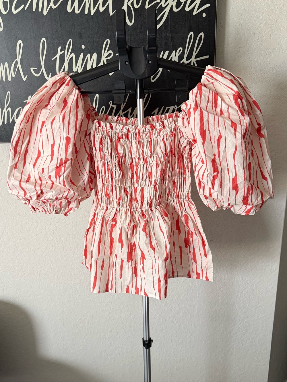 Vine & Love Smocked Peplum Top NWT